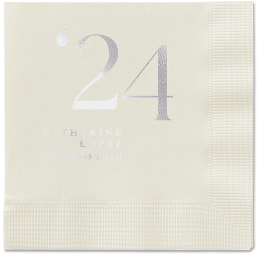 Slanted Style Napkin, Grey, Ecru