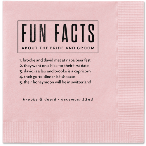 Cherished Chapters Napkins, Black, Blush