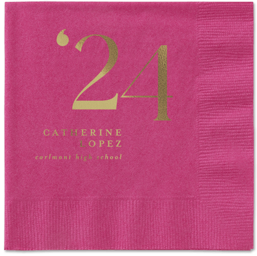 Slanted Style Napkin, Yellow, Magenta