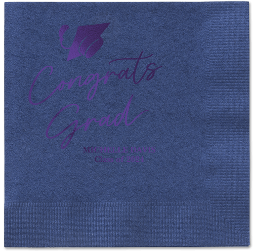 Party Cap Napkin, Purple, Navy