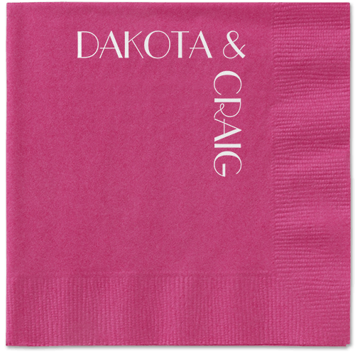 Enchanted Event Napkin, White, Magenta