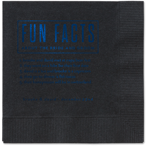 Cherished Chapters Napkins, Blue, Black