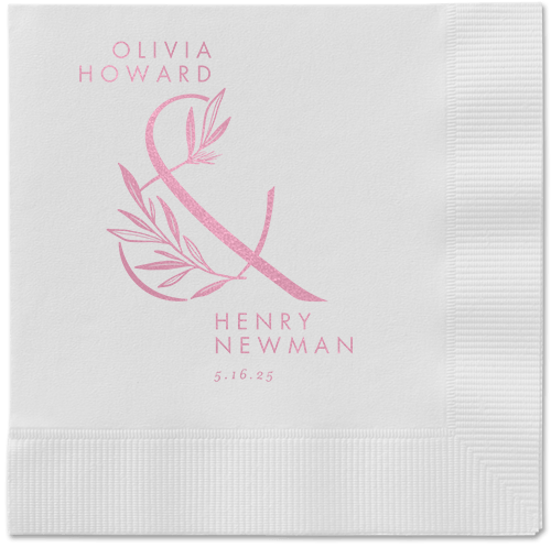 Splendid Spruce Napkin, Pink, White, blush
