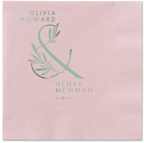 Splendid Spruce Napkin, Green, Blush