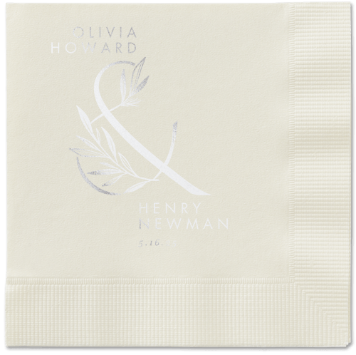 Splendid Spruce Napkin, Grey, Ecru, silver