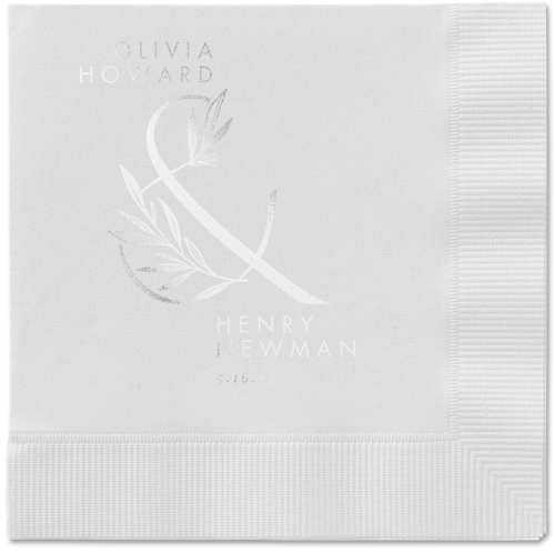 Splendid Spruce Napkin, Grey, White