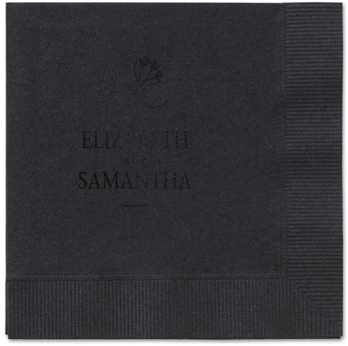 Newlywed Nouveau Napkin, Black, Black, black