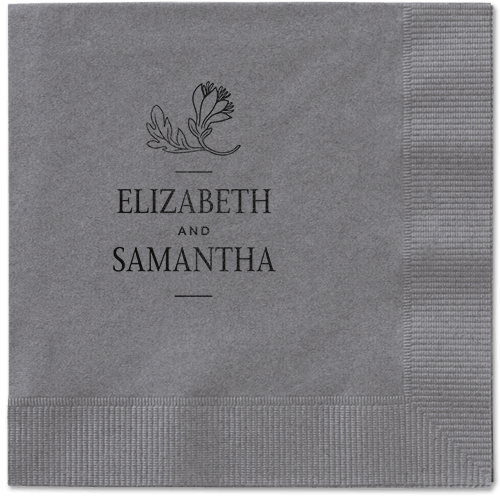 Newlywed Nouveau Napkin, Black, Pewter, black