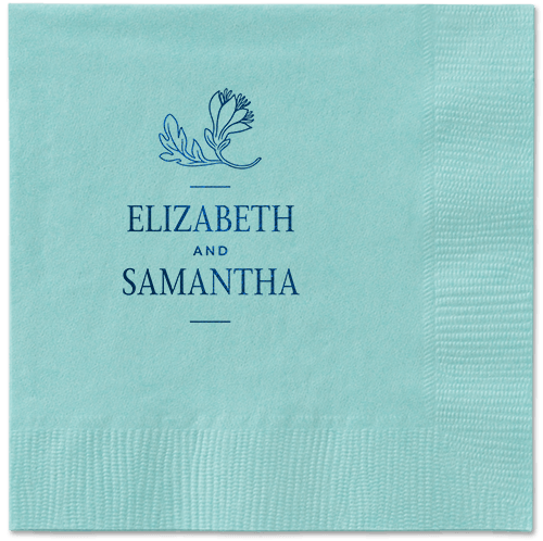 Newlywed Nouveau Napkin, Blue, Aqua, midnight
