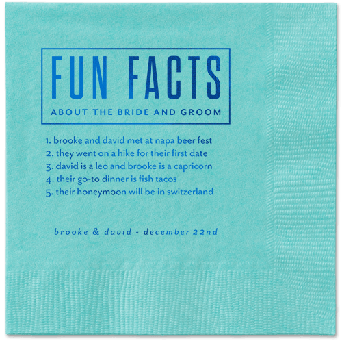 Cherished Chapters Napkins, Blue, Aqua