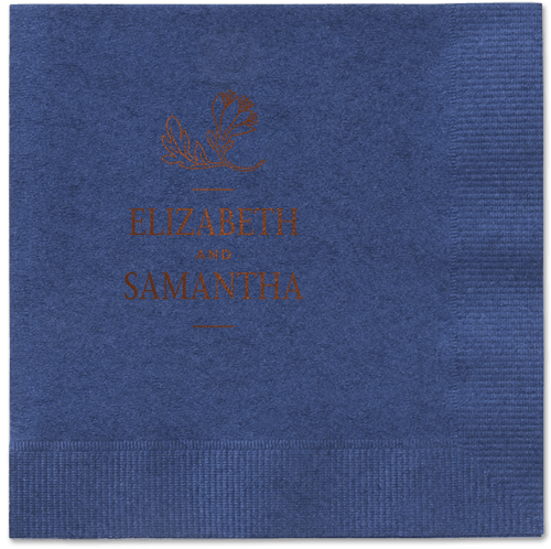 Newlywed Nouveau Napkin, Brown, Navy, mocha