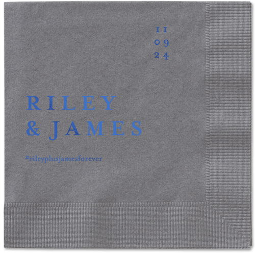 Weathered Wash Napkin, Blue, Pewter, royal