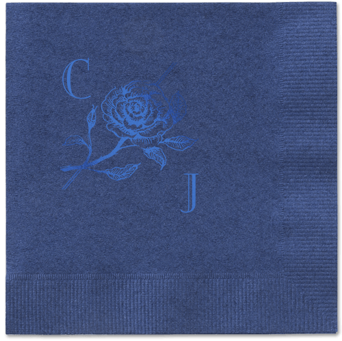 Romantic Rose Napkin, Blue, Navy