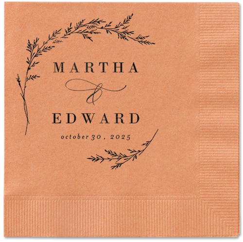 Spectacular Spruce Napkin, Black, Coral, black