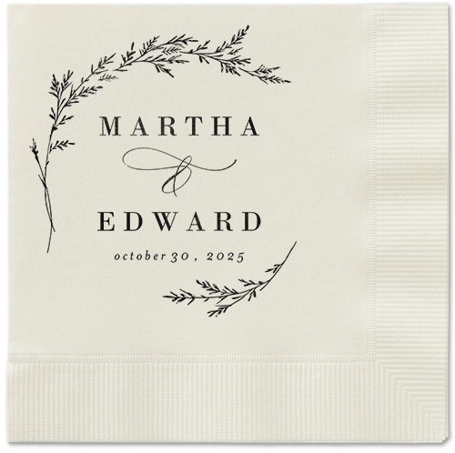 Spectacular Spruce Napkin, Black, Ecru, black