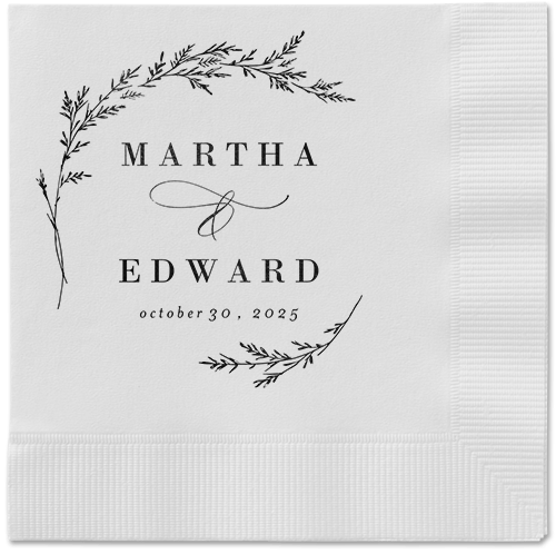 Spectacular Spruce Napkin, Black, White