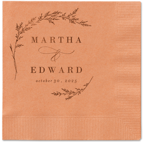 Spectacular Spruce Napkin, Brown, Coral, mocha