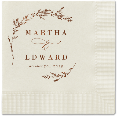 Spectacular Spruce Napkin, Brown, Ecru, mocha