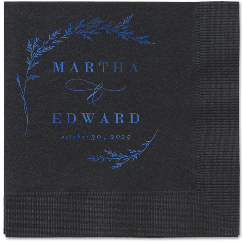 Spectacular Spruce Napkin, Blue, Black, royal