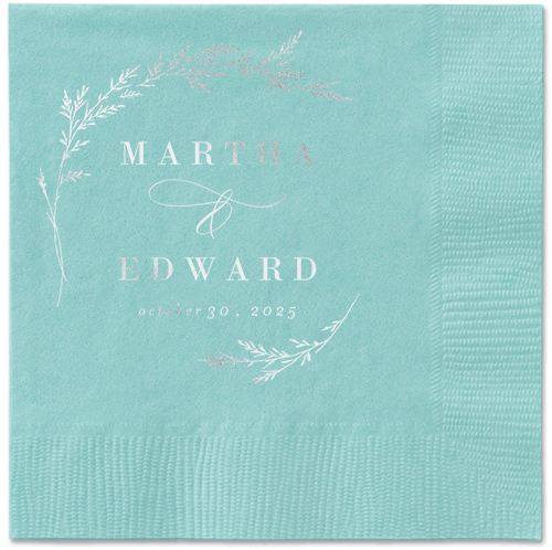 Spectacular Spruce Napkin, Grey, Aqua