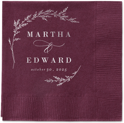 Spectacular Spruce Napkin, Grey, Berry
