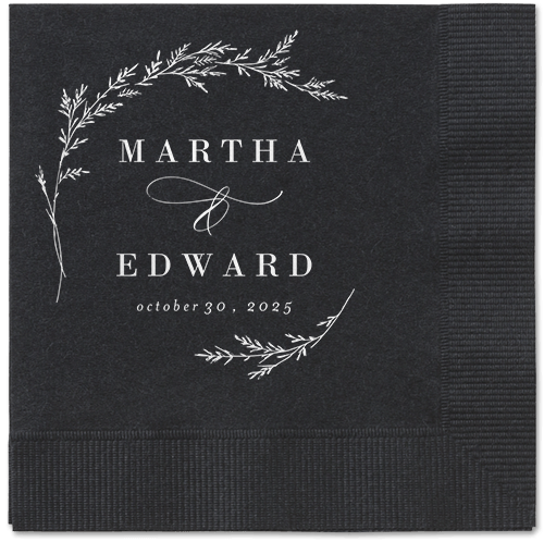 Spectacular Spruce Napkin, White, Black