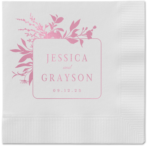 Floral Filigree Napkin, Pink, White, blush