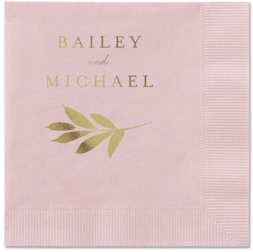 Pressed Leaves Napkin, Yellow, Blush, gold