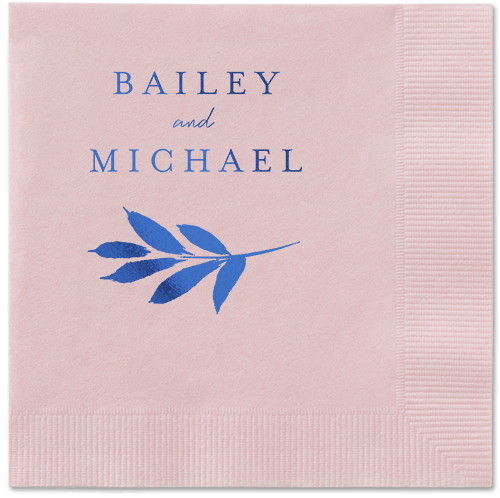 Pressed Leaves Napkin, Blue, Blush