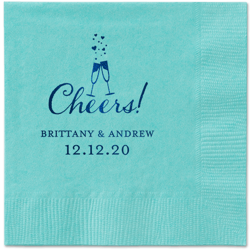Cherished Cheer Napkins, Blue, Aqua, Midnight