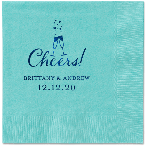 Cherished Cheer Napkins, Blue, Aqua