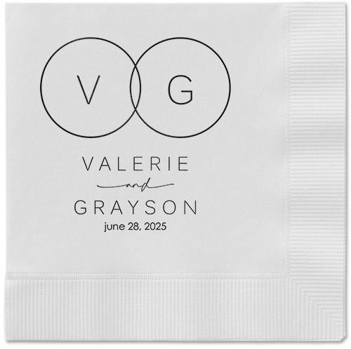 Refined Rings Napkin, Black, White, black