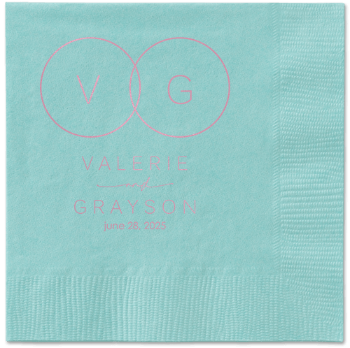 Refined Rings Napkin, Pink, Aqua, blush