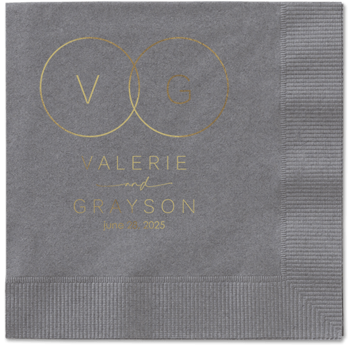 Refined Rings Napkin, Yellow, Pewter