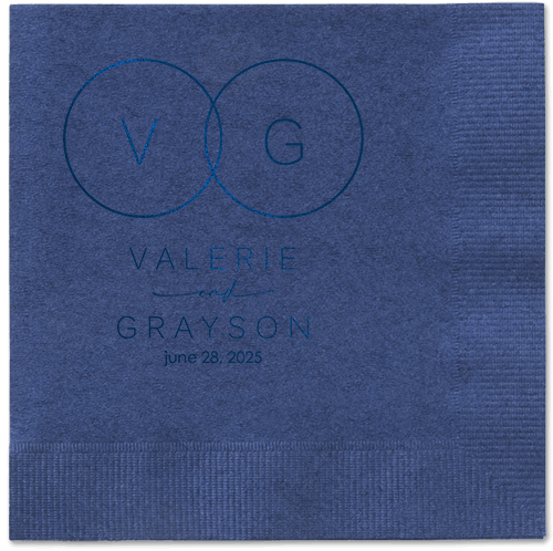 Refined Rings Napkin, Blue, Navy, midnight