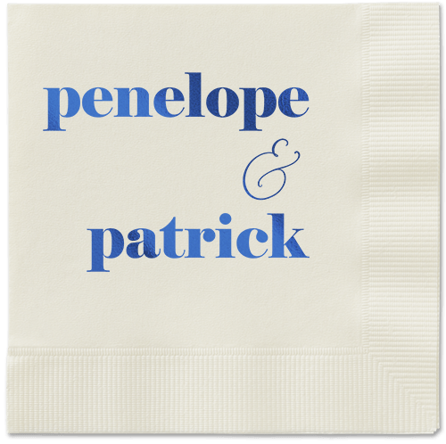 Winsome Wanderlust Napkin, Blue, Ecru, royal