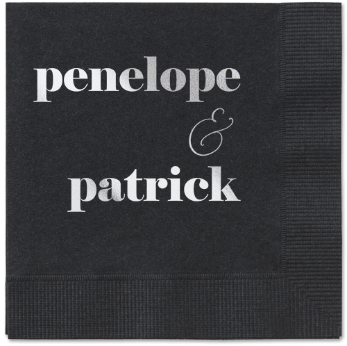 Winsome Wanderlust Napkin, Grey, Black, silver