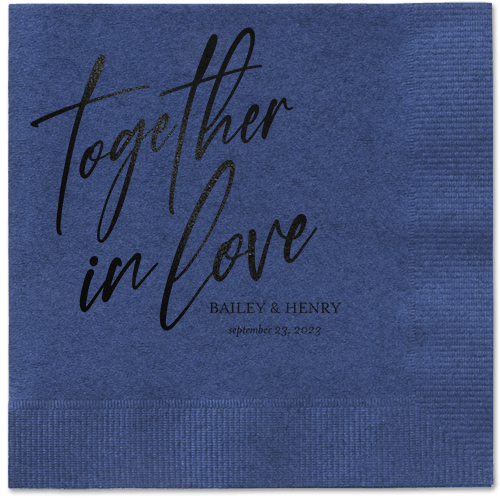 Cursive Captions Napkin, Black, Navy, black