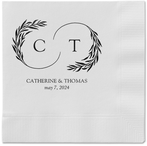 Reflective Rings Napkin, Black, White, black