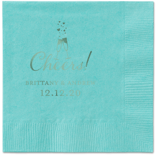 Cherished Cheer Napkins, Green, Aqua, Sage