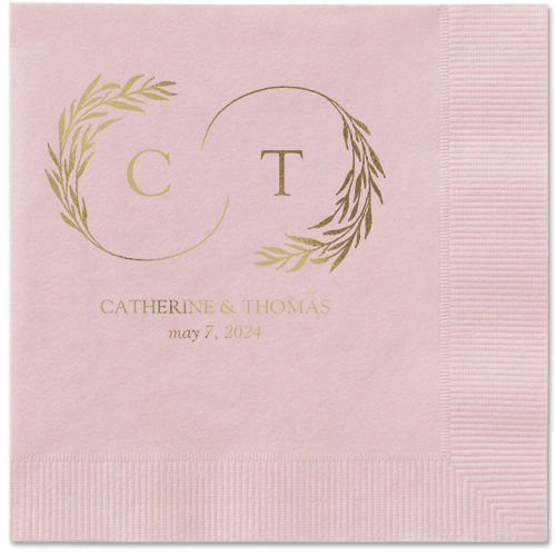 Reflective Rings Napkin, Yellow, Blush, gold