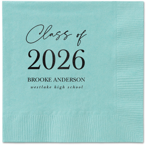 Penmanship Class Napkin, Black, Aqua, black