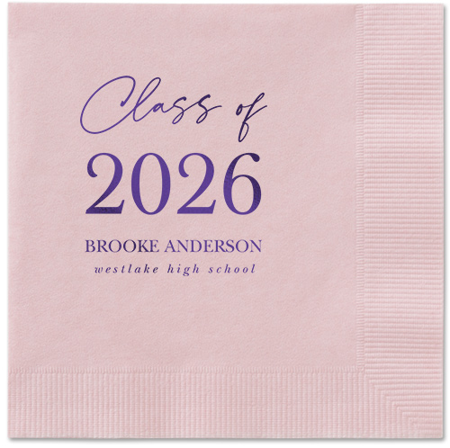 Penmanship Class Napkin, Purple, Blush, purple