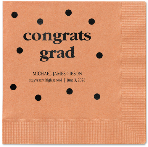 Speckled Blots Napkin, Black, Coral, black