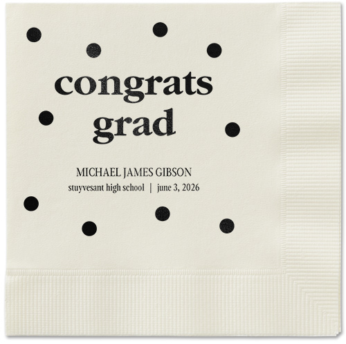 Speckled Blots Napkin, Black, Ecru, black