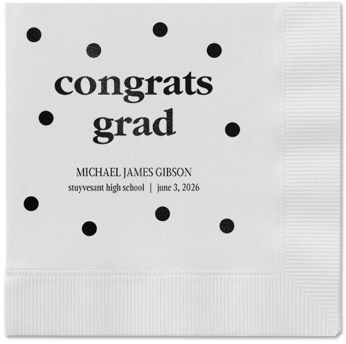 Speckled Blots Napkin, Black, White, black