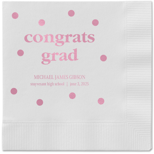 Speckled Blots Napkin, Pink, White