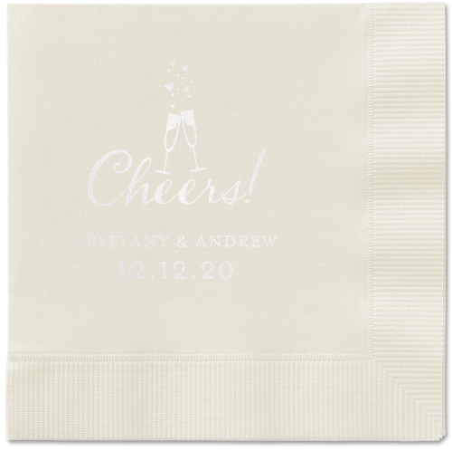 Cherished Cheer Napkins, White, Ecru