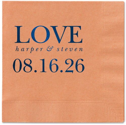 Official Headlines Napkin, Blue, Coral, midnight
