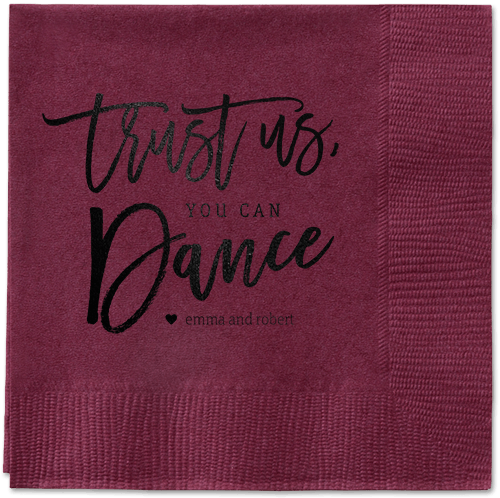 Dance Along Napkins, Black, Berry